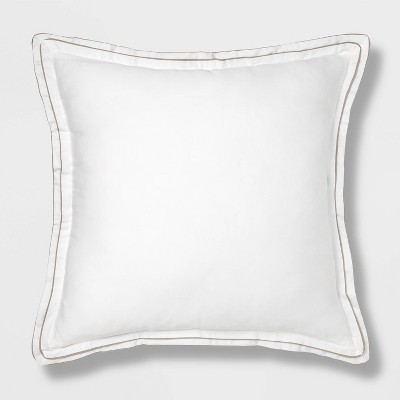 white decorative euro pillow