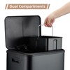 2x4 Gallon Dual Trash Can with Removable Inner Bucket, Step Waste Bin with Soft Close Lid, 30L Rectangle Garbage Can for Kitchen, Bathroom - 3 of 4