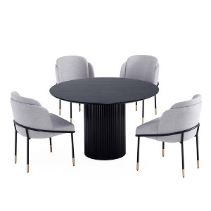 Manhattan Comfort 5pc 47.24" Hathaway and Flor Round Dining Set - 1 of 4