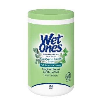 Wet Ones Antibacterial Hand Wipes Eucalyptus & Mint - 150ct