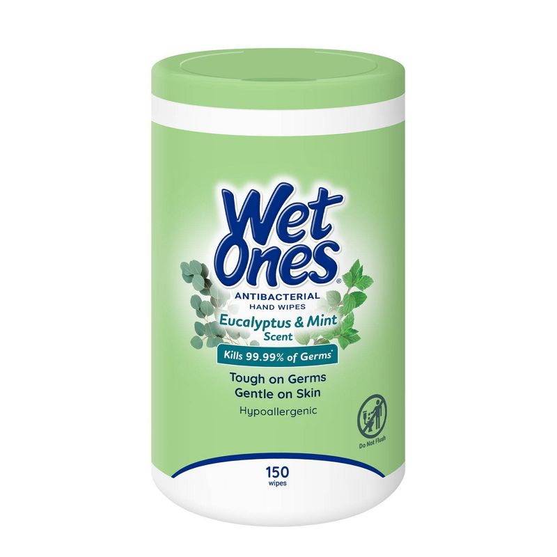 Wet Ones Antibacterial Hand Wipes Eucalyptus &#38; Mint - 150ct, 1 of 8
