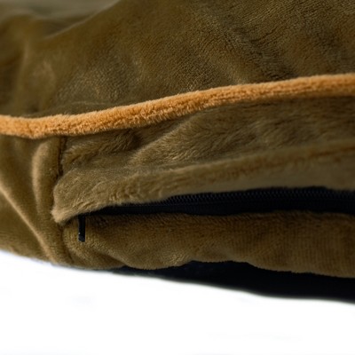 Small Sage Green Velvet Waterproof Outdoor Pet Bed