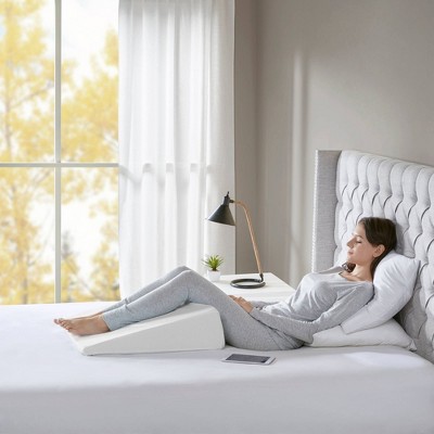 Ergonomic White Memory Foam 24'' Wedge Pillow with Soft Cover