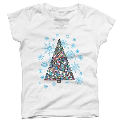 Girl's Design By Humans Christmas fir-tree By xgdesign T-Shirt