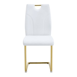 Infurnic Dining Chairs Modern Style Set of 6 Gold Metal Chair Legs, Suitable for Restaurants, Kitchens, Conference Rooms, White, 15.7"*16"*37.4" - 1 of 4