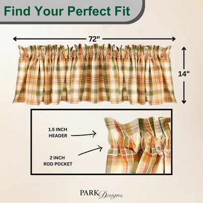 Plaid Yellow and Green Cotton Rod Pocket Valance 14''L