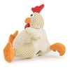 goDog Checkers Fat Rooster Squeaky Plush Dog Toy, Chew Guard Technology - White, Large - 2 of 4
