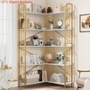 Corner Bookshelf 72"/86" l Shaped Bookcase, Corner Bookshelves Industrial Bookcase 5/7 Tier l-Shape Bookshelf, Large Bookcases with Beaded Design - 3 of 4