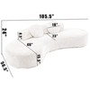 TiramisuBest 105.5 Curved Sofa Cloud Couch 3-4 Seater Point Shaped Corduroy 2 Pillows Modern Minimalist Living Room Bedroom - 4 of 4