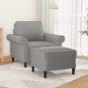vidaXL Light Gray Fabric Single Sofa Chair with Footstool - Durable 100% Polyester Seating for Living Room, Bedroom, Lounge - 36.2" x 30.3" x 31.5" - 2 of 4