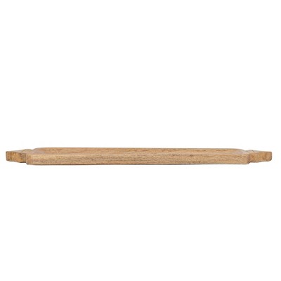 Natural Mango Wood Serving Tray with Carved Handles