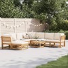 vidaXL Patio Lounge Set with Cushions - 9 Piece Solid Wood Acacia Furniture for Garden, Patio, Deck - Brown Cream Modular Design - 2 of 4