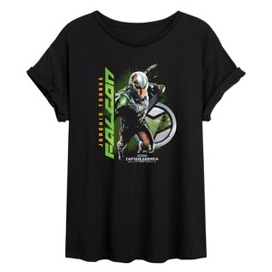 Women's - Marvel - Captain America Falcon Jorquin Tores Oversized Graphic T-Shirt - 1 of 4