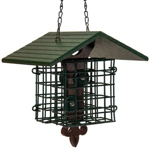 JCs Wildlife Fleur de Lis Suet Feeder with Eco-Friendly Poly Lumber Roof - Holds 2 Seed or Suet Cakes - 1 of 4
