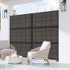 72" H×47"W Dovelina Black Outdoor Rattan Privacy Screen Decorative Garden Fence - 3 of 4
