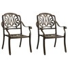 vidaXL Bistro Set Patio Table and Chair Bistro Table Outdoor Cast Aluminum - Bronze - 3 of 4