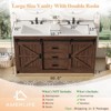 AMERLIFE Double Farmhouse Bathroom Vanity with Sink, with Sliding Doors & Drawers - 2 of 3