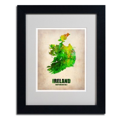 Trademark Fine Art-Naxart 'Ireland Watercolor Map' Matted Framed Art