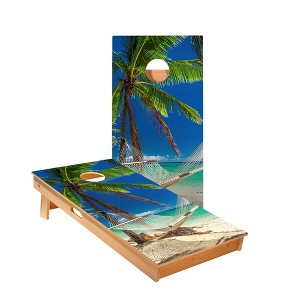 Hammock On The Beach Tropical Cornhole Boards - ACA Star Series - 1 of 3