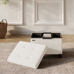 StorageBud Storage Ottoman for Bedroom End of Bed, Velvet Storage Bench, Large Storage Ottoman Bench, Entryway Bench with Storage - 1 of 4