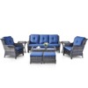 POCASSY 8 Piece Rattan Outdoor Conversation Furniture Set Wicker Sofa Seating Group with Cushions for Backyord, Garden, Pool - 3 of 4