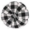 12" Buffalo Check Pumpkin Round Throw Pillow Black/White - Pillow Perfect: Indoor Abstract Design, Polyester & Linen Blend - 2 of 3