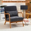 BABYYER Accent Chair, Mid-Century Modern Armchair with Pillow and Solid Wood Frame, Upholstered Reading Chairs for Living Room and Bedroom - 2 of 4