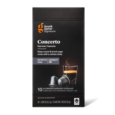 Signature Ristretto Concerto Pods Espresso Roast Coffee - 10ct  - Good & Gather™