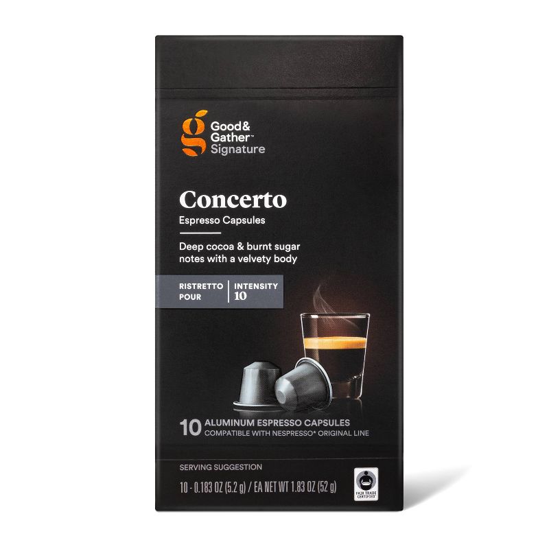 Signature Ristretto Concerto Pods Espresso Roast Coffee - 10ct  - Good &#38; Gather&#8482;, 1 of 6