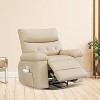 Oversized PU Leather Power Swivel Rocker Recliner Chair with Massage Function, Ergonomic Design Featuring 1.5X Sponge Filling and Side Pocket - 2 of 4