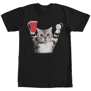 Men's Lost Gods Cat Pong Victory T-Shirt - 1 of 4