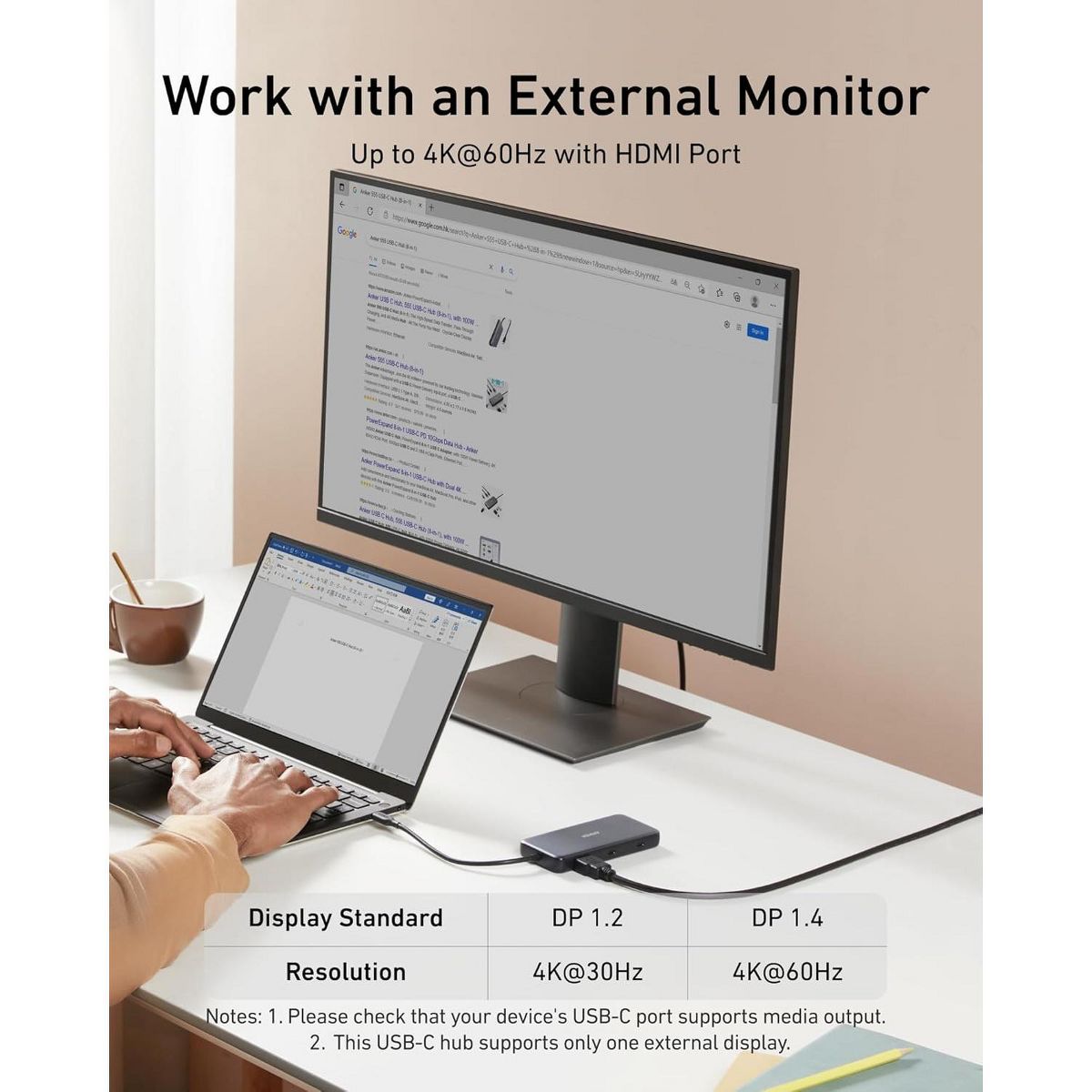 Anker USB C Hub with Ethernet, 8-in-1 Multiport Ethernet Adapter - thumbnail 7