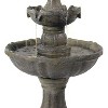 Sunnydaze Outdoor Backyard Polyresin Solar Powered 2-Tier Pineapple Top Water Fountain Feature - 33" - image 4 of 4