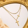 Gold-Tone Multi-Layer Cross Necklace Set, Religious Symbol Jewelry for Women, Daily & Styling Occasions - 3 of 4