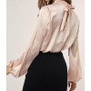 Women's Satin Mock Neck Long Sleeve Top - Hers & Mine - 3 of 3