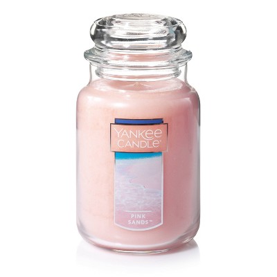 Original Large Pink Sands Jar Candle 22oz - Yankee Candle: 110hr Hour Burn Time, Glass Jar