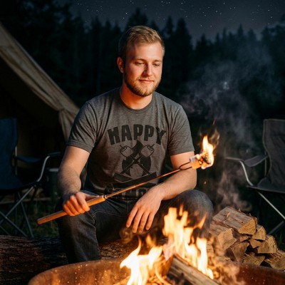 Мужские футболки Crazy Dog T-Shirts, Inc. Mens Happy Camper Shirt Funny Camping Cool Hiking Graphic Vintage Tee 80s Saying - Crazy Dog Men's T Shirt For Campers Red XL — фото 2