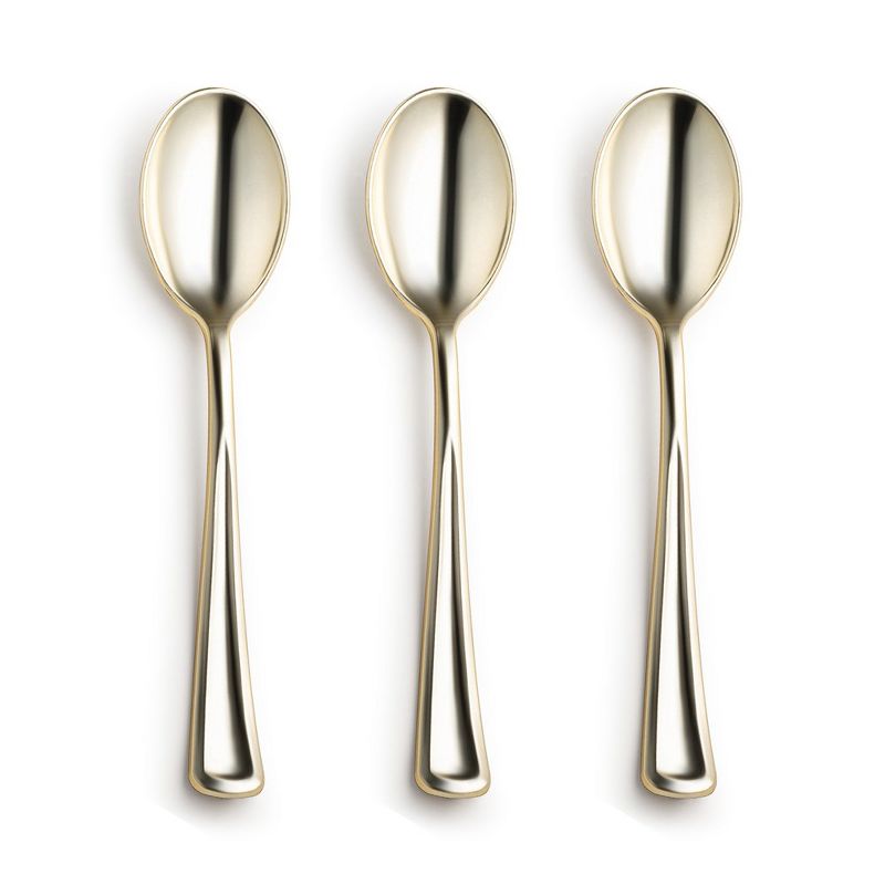 Smarty Had A Party Shiny Metallic Gold Mini Plastic Disposable Tasting Spoons (600 Spoons), 1 of 4