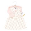 Hudson Baby Infant and Toddler Girls Cotton Dress and Cardigan Set, Soft Ditsy Floral - 2 of 4
