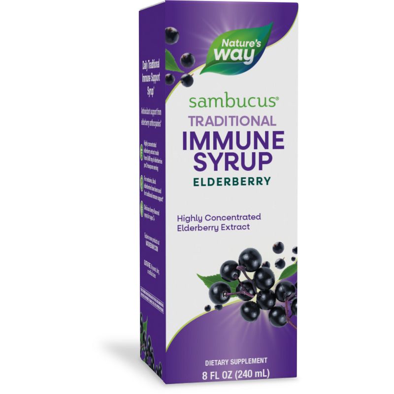Nature&#39;s Way Sambucus Elderberry Traditional Immune Syrup - 8 fl oz, 1 of 13