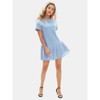 EXLURA Womens Summer Casual Short Sleeve Dress Crewneck Tshirt Dresses Pleated Aline Mini Dress 2025 Vacation Beach Sundress - 3 of 4