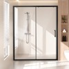 VEVOR Semi-frameless Shower Door,57.7-59Wx70 H in,Shower Sliding Glass Door with 1/4 in(6mm) Tempered Glass,Waterproof Shatterproof,Matte Black&Clear - 2 of 4