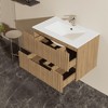 Resenkos 24" Wall-Mount Floating Bathroom Vanity Cabinet (Cabinet Only), Walnut - 2 of 4