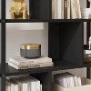 5 Tier Rattan Bookshelf with Storage Cabinet & Door, 71.1 Inch Tall Industrial Book Shelf with Open Display Shelves with Metal Frame - 4 of 4