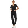 Saint Scrubs Womens 9-Pocket Medical Uniform Set- V-Neck Stretch Top with Seven Pocket Jogger Scrub Pant - 3 of 4