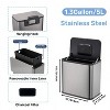 LunaLulinlk 1.3 Gallon/5 Liter Stainless Steel Hanging Trash Can with Inner Drum and Activated Carbon Filter - 2 of 4