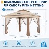 11x11FT Pop Up Instant Gazebo Tent With Mosquito Netting, Waterproof Outdoor Canopy Tent With Portable Carrying Bag for Backyard, Khaki - 2 of 4