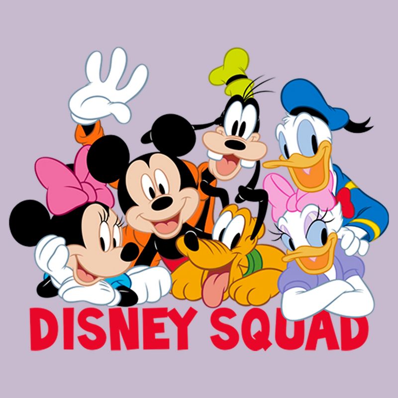 Juniors Womens Mickey & Friends Disney Squad Group Shot T-Shirt, 2 of 5