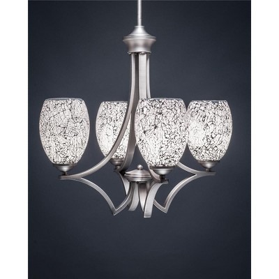 Toltec Lighting Zilo 4 - Light Chandelier in  Graphite with 5" Black Fusion Shade