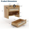 Rattan Nightstand, Bedside Table, Boho Night Stand with Type-C Charging Station, 1 Storage Drawer, and Open Storage Space, End Table, Side Tables - 2 of 4